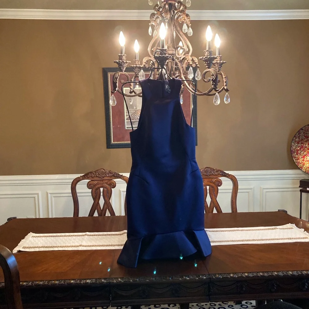 Alexander McQueen Elegant Navy Sleeveless Fitted Dress - Picture 4 of 10